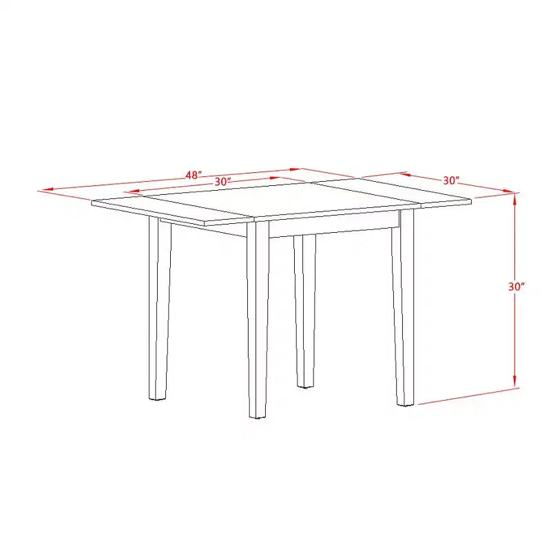 Table rectangulaire HomeStock 30x48 avec 2 rallonges latérales