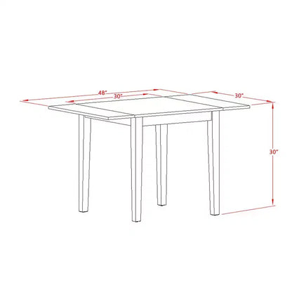 Table rectangulaire HomeStock 30x48 avec 2 rallonges latérales