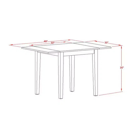 Table rectangulaire HomeStock 30x48 avec 2 rallonges latérales