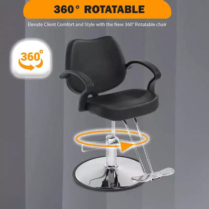 BestMassage Barber Chair Hair Salon Chair with Hydraulic Pump 360 Degrees Swivel