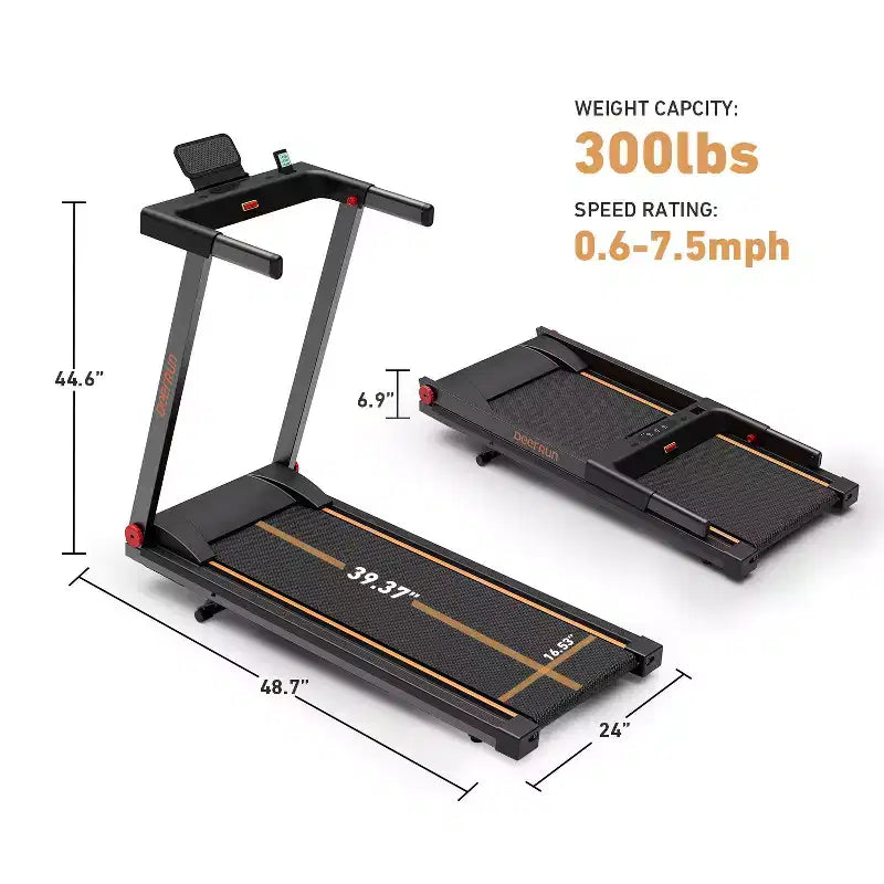 DeerRun A1 Folding Smart Treadmill with 6% Incline - Support Bluetooth & Remote Wireless Control