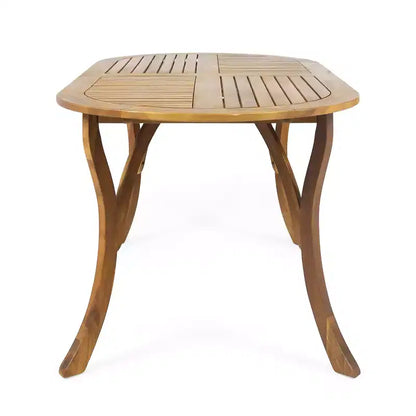 GDFStudio Zhana Ensemble de salle à manger d'extérieur 7 pièces en bois d'acacia avec coussins