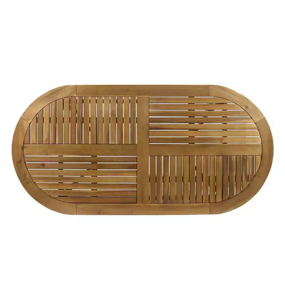 GDFStudio Zhana Ensemble de salle à manger d'extérieur 7 pièces en bois d'acacia avec coussins