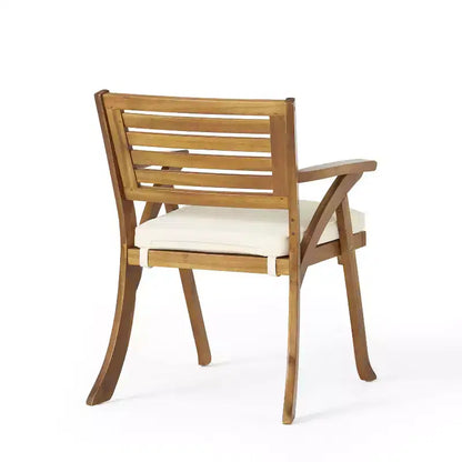 GDFStudio Zhana Ensemble de salle à manger d'extérieur 7 pièces en bois d'acacia avec coussins
