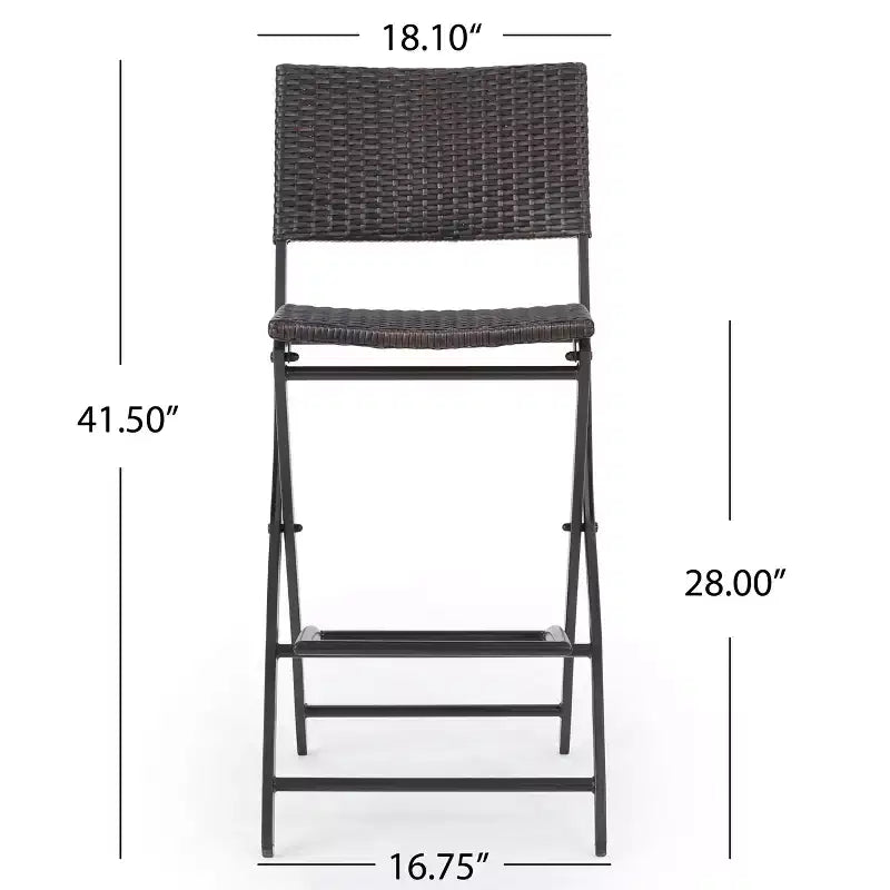Christopher Knight Home Margarita Outdoor Wicker Folding 5 Piece Bar Set, Multibrown