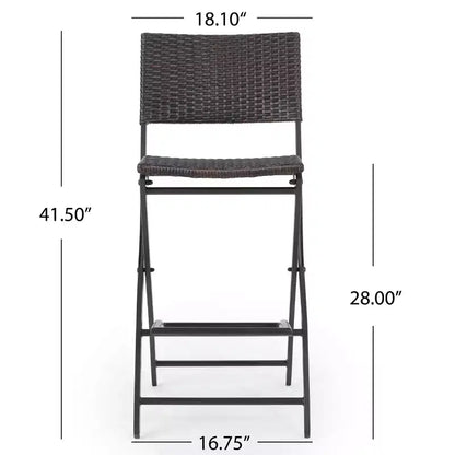 Christopher Knight Home Margarita Outdoor Wicker Folding 5 Piece Bar Set, Multibrown