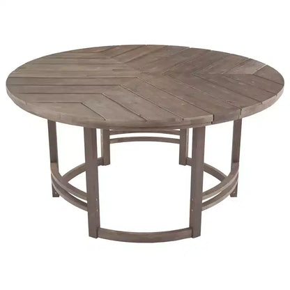 Whisen 5-Piece Outdoor Kitchen Dining Set for 4, Patio Round Dining Table And Chairs Set with Umbrella Hole and Removable Cushions