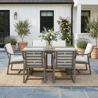 Whisen 5-Piece Outdoor Kitchen Dining Set for 4, Patio Round Dining Table And Chairs Set with Umbrella Hole and Removable Cushions