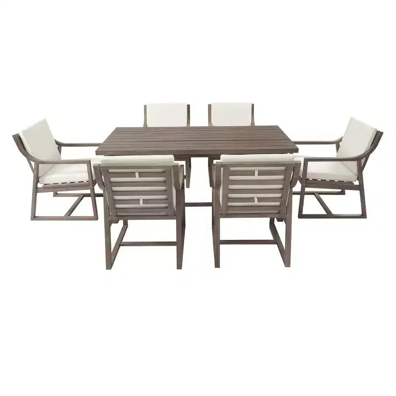 Whisen 5-Piece Outdoor Kitchen Dining Set for 4, Patio Round Dining Table And Chairs Set with Umbrella Hole and Removable Cushions