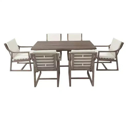 Whisen 5-Piece Outdoor Kitchen Dining Set for 4, Patio Round Dining Table And Chairs Set with Umbrella Hole and Removable Cushions