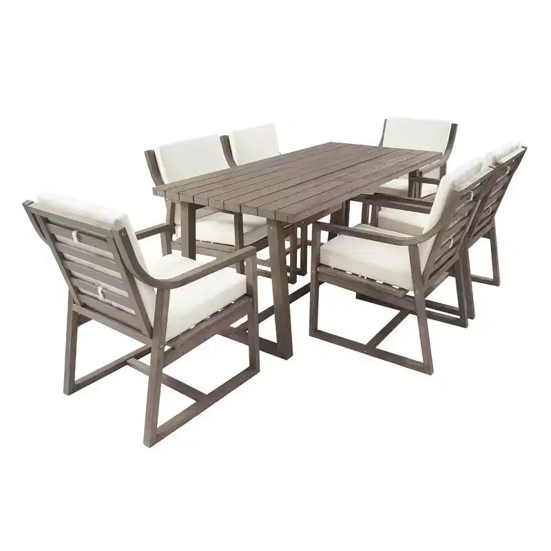 Whisen 5-Piece Outdoor Kitchen Dining Set for 4, Patio Round Dining Table And Chairs Set with Umbrella Hole and Removable Cushions