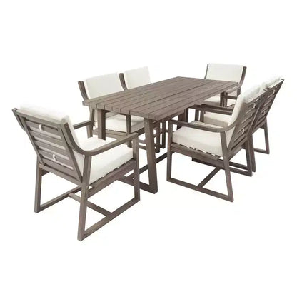 Whisen 5-Piece Outdoor Kitchen Dining Set for 4, Patio Round Dining Table And Chairs Set with Umbrella Hole and Removable Cushions