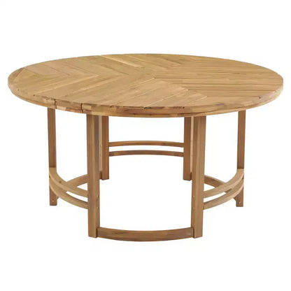 Whisen 5-Piece Outdoor Kitchen Dining Set for 4, Patio Round Dining Table And Chairs Set with Umbrella Hole and Removable Cushions