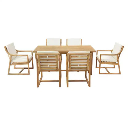 Whisen 5-Piece Outdoor Kitchen Dining Set for 4, Patio Round Dining Table And Chairs Set with Umbrella Hole and Removable Cushions