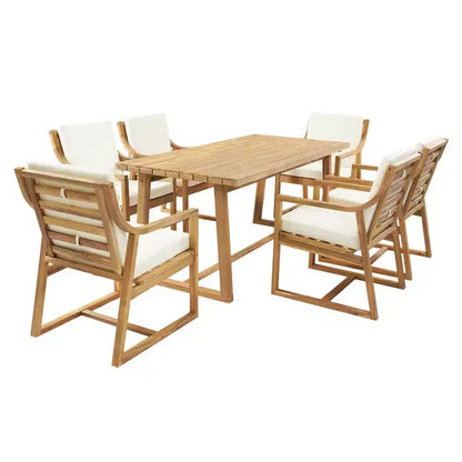 Whisen 5-Piece Outdoor Kitchen Dining Set for 4, Patio Round Dining Table And Chairs Set with Umbrella Hole and Removable Cushions