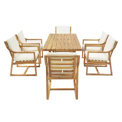 Whisen 5-Piece Outdoor Kitchen Dining Set for 4, Patio Round Dining Table And Chairs Set with Umbrella Hole and Removable Cushions