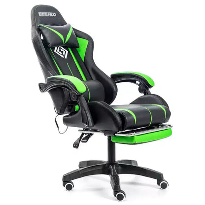 Fauteuil de Gamer Ergonomique de Bureau Hoffree Comfort Massage avec Repose-pieds et Lumière RGB