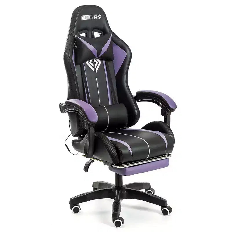 Fauteuil de Gamer Ergonomique de Bureau Hoffree Comfort Massage avec Repose-pieds et Lumière RGB
