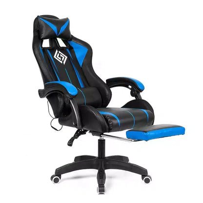 Fauteuil de Gamer Ergonomique de Bureau Hoffree Comfort Massage avec Repose-pieds et Lumière RGB