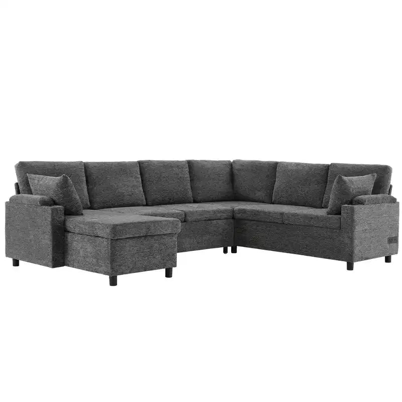 Whisen 109.9 Sectional Sofa Versatile Sofa Bed Sofa Sleeper U-shaped Sofa with Ample Storage Space