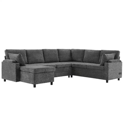 Whisen 109.9 Sectional Sofa Versatile Sofa Bed Sofa Sleeper U-shaped Sofa with Ample Storage Space