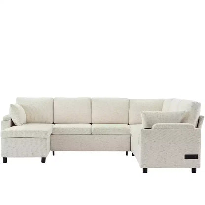 Whisen 109.9 Sectional Sofa Versatile Sofa Bed Sofa Sleeper U-shaped Sofa with Ample Storage Space