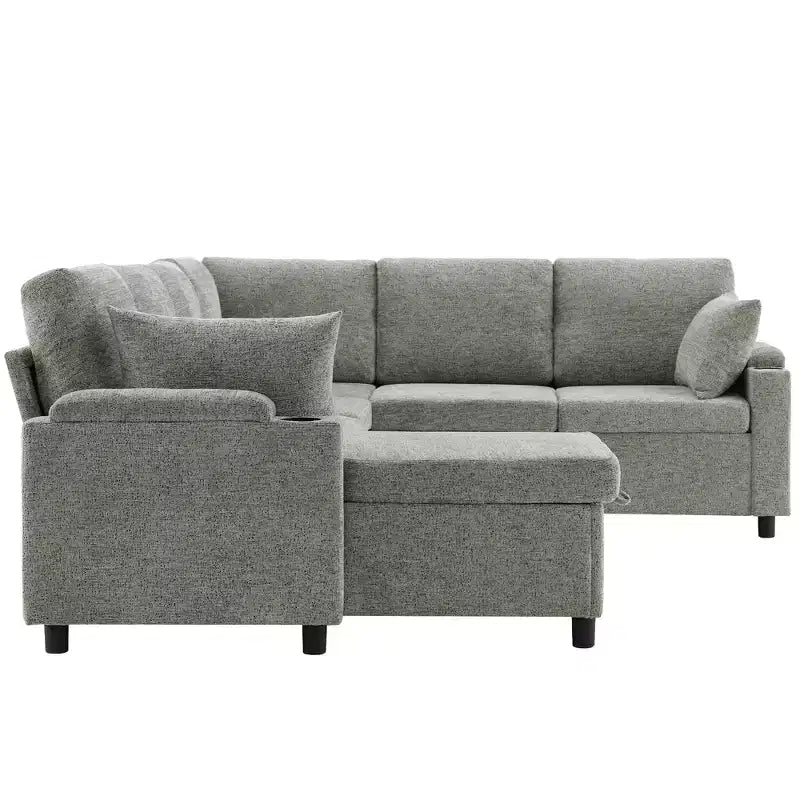 Whisen 109.9 Sectional Sofa Versatile Sofa Bed Sofa Sleeper U-shaped Sofa with Ample Storage Space