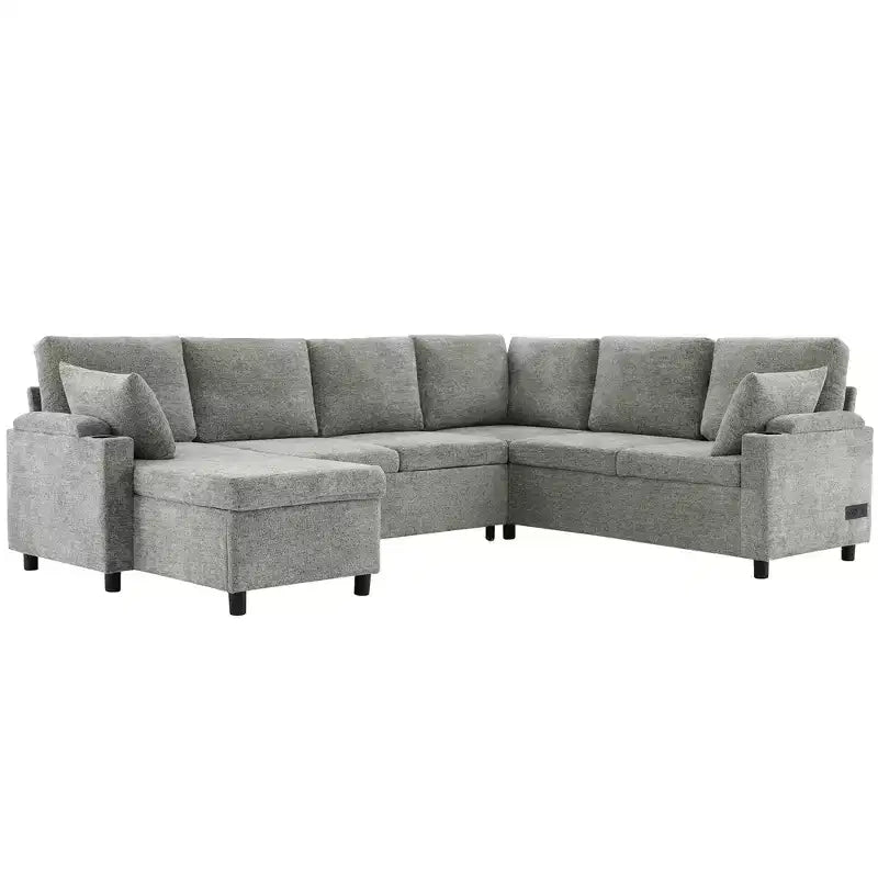 Whisen 109.9 Sectional Sofa Versatile Sofa Bed Sofa Sleeper U-shaped Sofa with Ample Storage Space