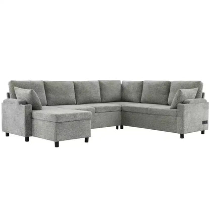 Whisen 109.9 Sectional Sofa Versatile Sofa Bed Sofa Sleeper U-shaped Sofa with Ample Storage Space
