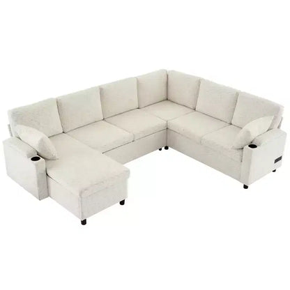 Whisen 109.9 Sectional Sofa Versatile Sofa Bed Sofa Sleeper U-shaped Sofa with Ample Storage Space