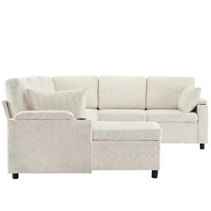 Whisen 109.9 Sectional Sofa Versatile Sofa Bed Sofa Sleeper U-shaped Sofa with Ample Storage Space