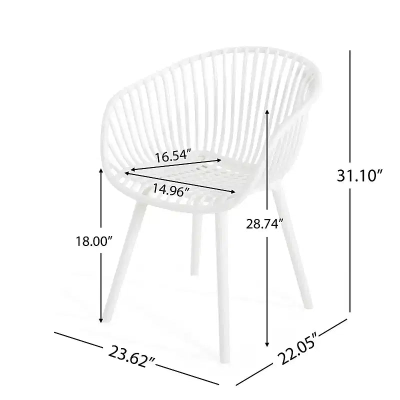 Christopher Knight Home Lillian 7 Pieces Patio Modern Acacia and Polypropelene Plastic Dining Set