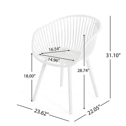 Christopher Knight Home Lillian 7 Pieces Patio Modern Acacia and Polypropelene Plastic Dining Set