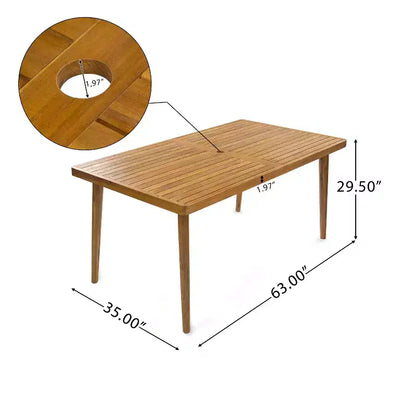 Christopher Knight Home Lillian 7 Pieces Patio Modern Acacia and Polypropelene Plastic Dining Set