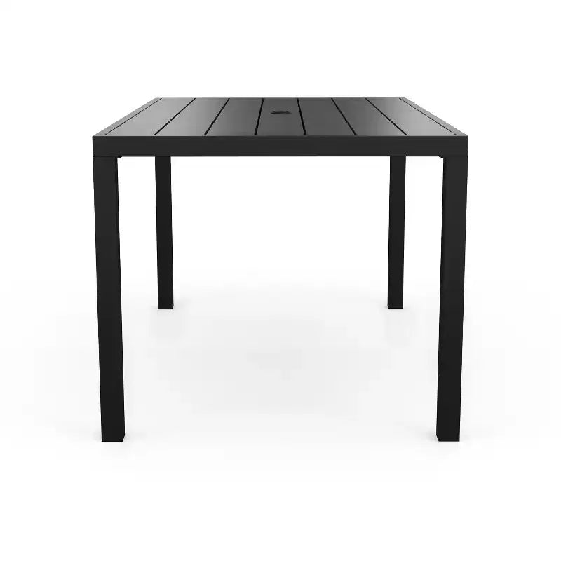 Martha Stewart 7-Piece Steel Patio Dining Set with 6 Stackable Chairs and 62 Table in Black