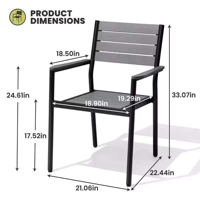 Crestlive Products 7pc Aluminum Patio Dinning Set 70.9in Table and 6 Chairs Plastic Wood Top with Umbrella Hole for Outdoor Pool Lawn