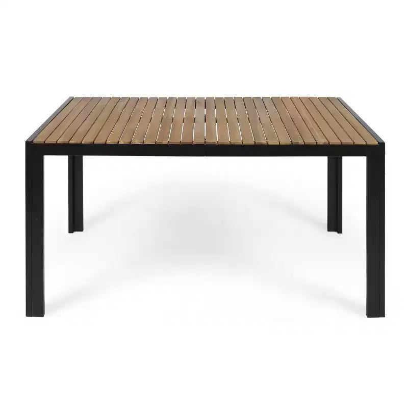 Christopher Knight Home Bellmill, ensemble de salle à manger d'extérieur 7 pièces en fer et bois d'acacia avec coussin, teck/noir