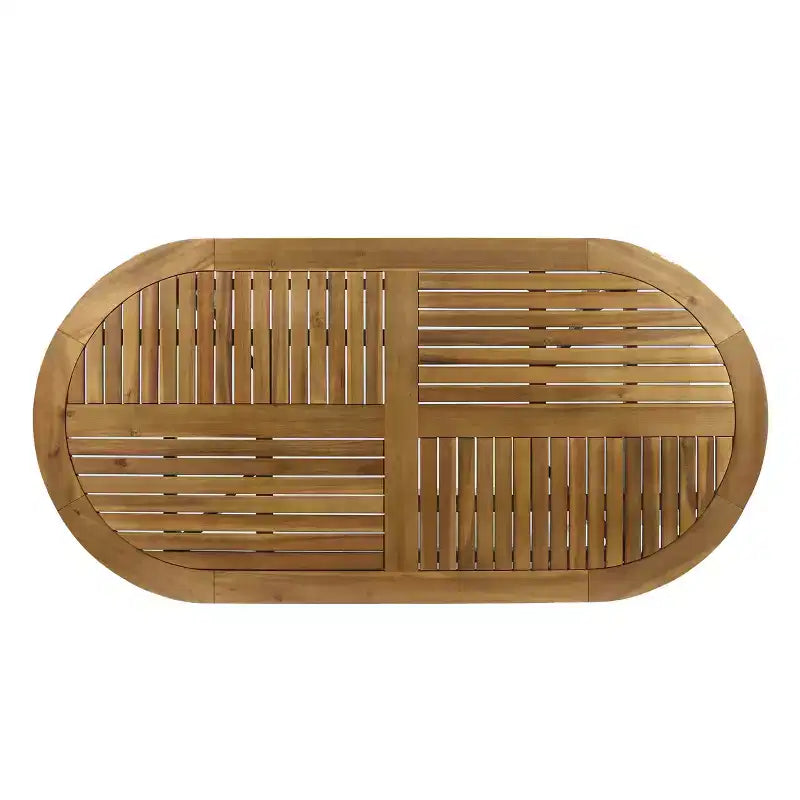 Ensemble de salle à manger d'extérieur 7 pièces en bois d'acacia à lattes Holloway de Christopher Knight Home
