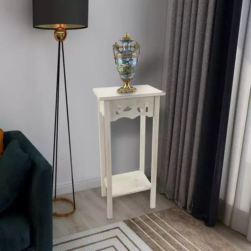 eHemco Table d'appoint décorative avec étagère de rangement, 30 x 30 x 60 cm