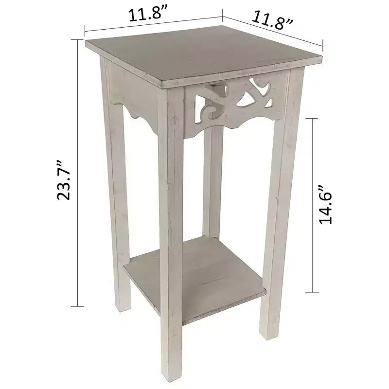 eHemco Table d'appoint décorative avec étagère de rangement, 30 x 30 x 60 cm