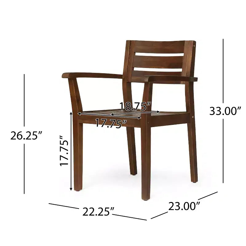 Christopher Knight Home Shalimar Outdoor Acacia Wood 7 Piece Dining Set, Dark Brown and White
