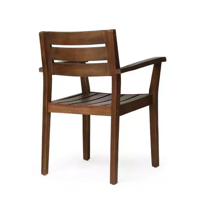 Christopher Knight Home Shalimar Outdoor Acacia Wood 7 Piece Dining Set, Dark Brown and White