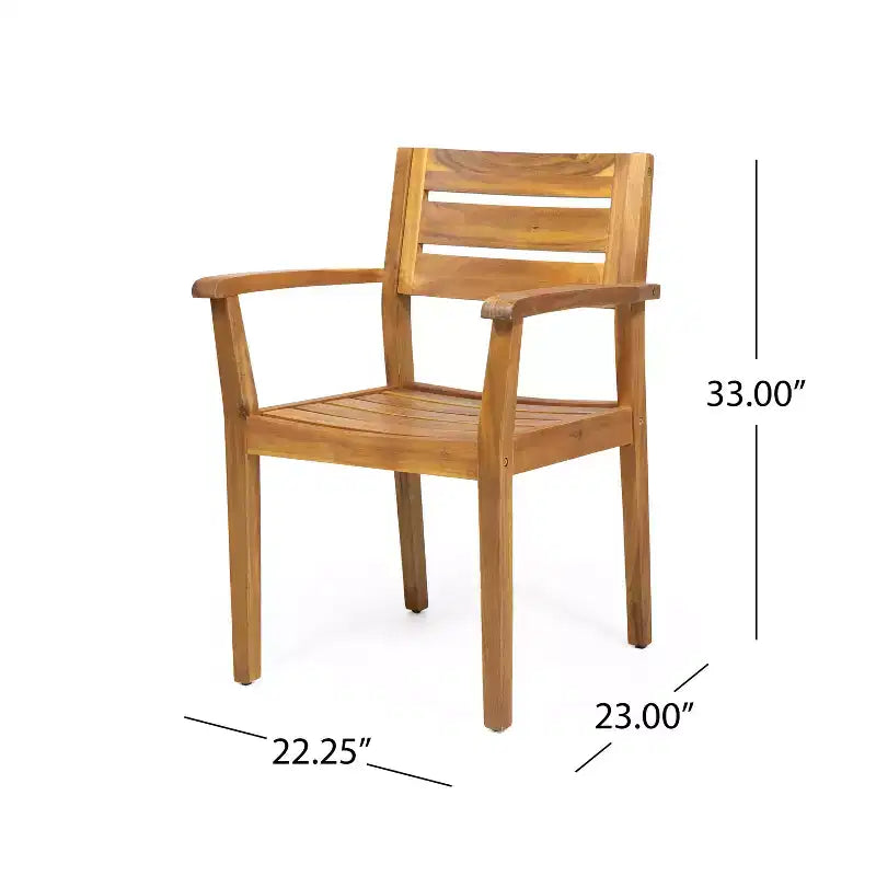 GDFStudio Brigitte Ensemble de salle à manger extérieur 5 pièces en bois d'acacia rustique
