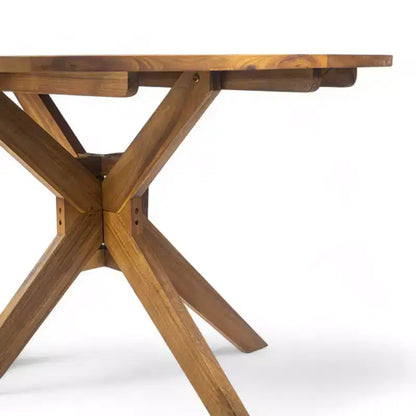 GDFStudio Brigitte Ensemble de salle à manger extérieur 5 pièces en bois d'acacia rustique
