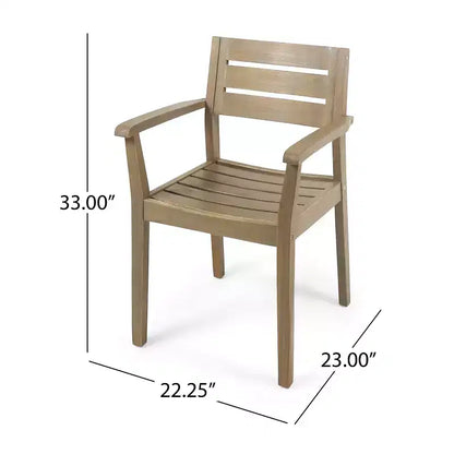 GDFStudio Brigitte Ensemble de salle à manger extérieur 5 pièces en bois d'acacia rustique
