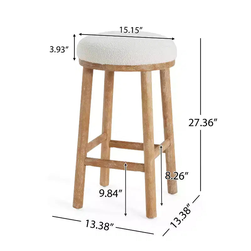 Tabourets de comptoir rembourrés modernes et minimalistes Patsy en bois d'hévéa de Christopher Knight Home (Lot de 2)