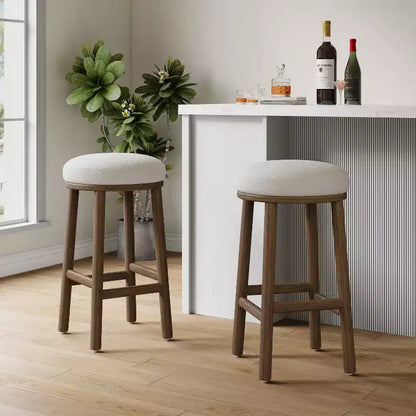 Tabourets de comptoir rembourrés modernes et minimalistes Patsy en bois d'hévéa de Christopher Knight Home (Lot de 2)