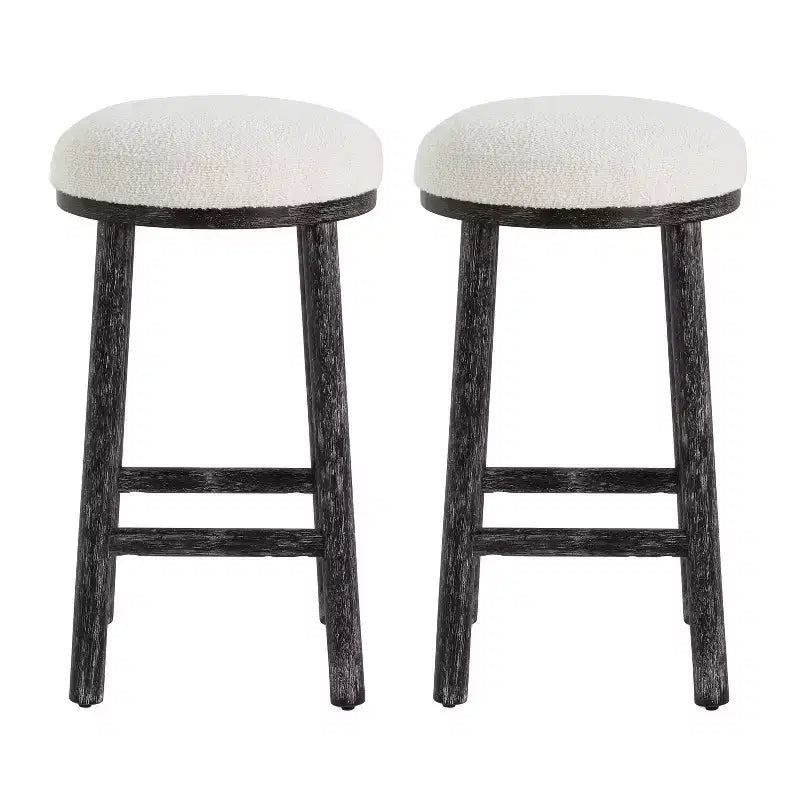 Tabourets de comptoir rembourrés modernes et minimalistes Patsy en bois d'hévéa de Christopher Knight Home (Lot de 2)