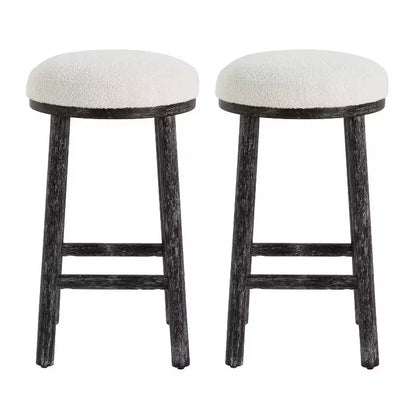 Tabourets de comptoir rembourrés modernes et minimalistes Patsy en bois d'hévéa de Christopher Knight Home (Lot de 2)