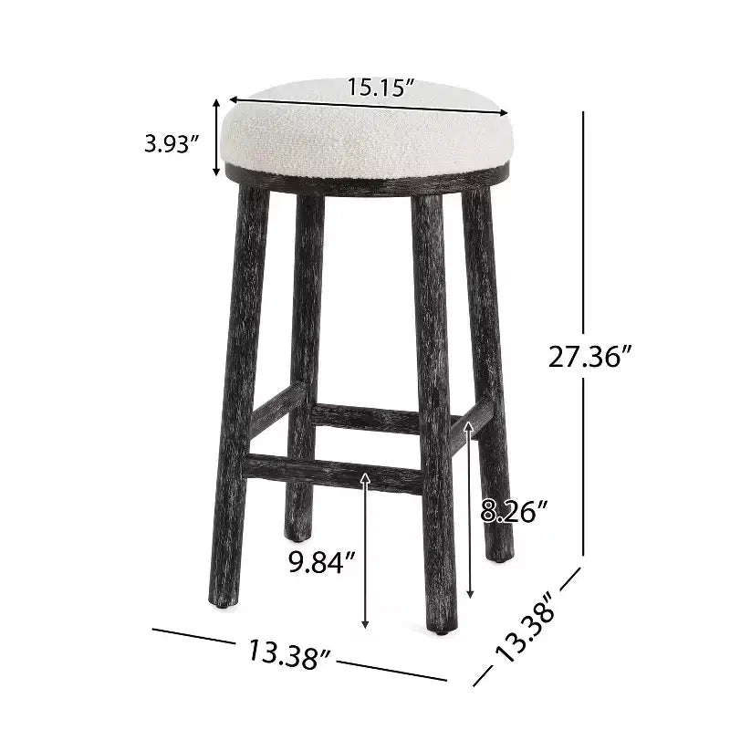 Tabourets de comptoir rembourrés modernes et minimalistes Patsy en bois d'hévéa de Christopher Knight Home (Lot de 2)